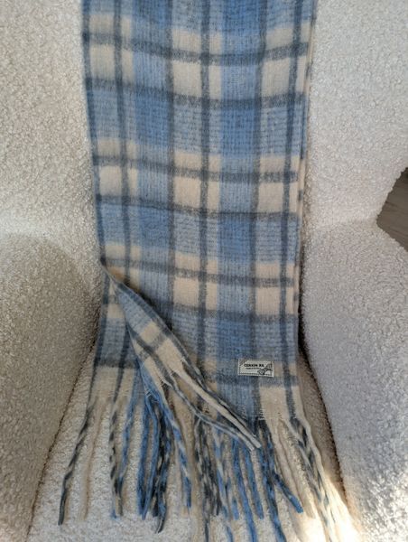 Жіночий зимовий шарф Fashion блакитний/бежевий 50x190 см фото