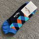 Шкарпетки короткі чоловічі Happy Socks сині Ромби демісезонні фото 3