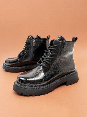 Жіночі черевики Patterns 720551-1 чорні лакові зимові фото