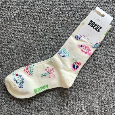 Шкарпетки жіночі Happy Socks білі Риби демісезонні фото