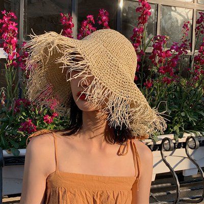 Жіночий солом'яний капелюх Fashion Бахрома бежевий 55-59 фото