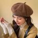 Жіночий вельветовий берет в японському стилі Fashion темно-бежевий 55-57 фото 9