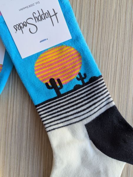 Шкарпетки жіночі Happy Socks біло-блакитні Мексика демісезонні фото