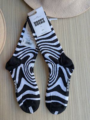 Шкарпетки жіночі Happy Socks чорно-блі Зебра демісезонні фото