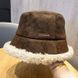 Зимова жіноча панама в корейському стилі Fashion бордова шкіряна 56-58 фото 4