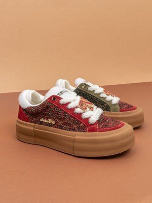 Жіночі кросівки Fashion 6669 червоно-зелені текстильні фото