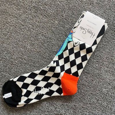 Шкарпетки жіночі Happy Socks чорно-білі Ромби демісезонні фото