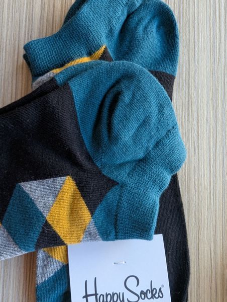 Шкарпетки короткі чоловічі Happy Socks темно-зелені Ромби демісезонні фото