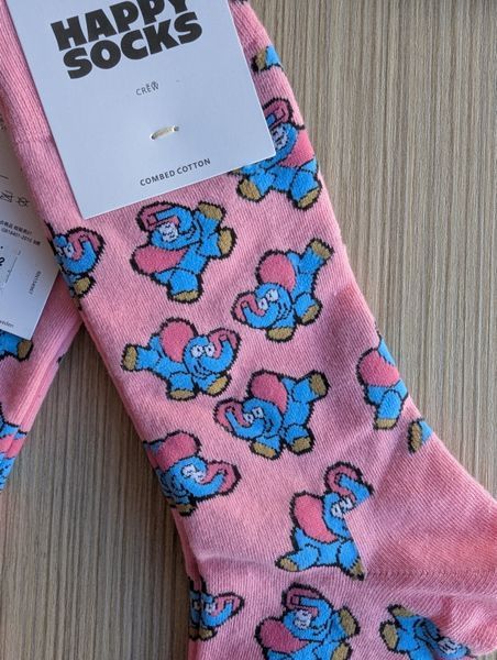 Шкарпетки жіночі Happy Socks рожеві Слоники демісезонні фото