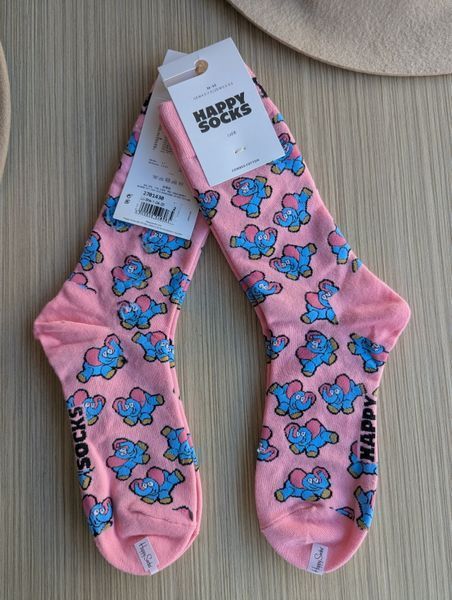 Шкарпетки жіночі Happy Socks рожеві Слоники демісезонні фото