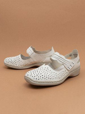 Жіночі літні туфлі Rieker 41399/80 білі натуральна шкіра фото
