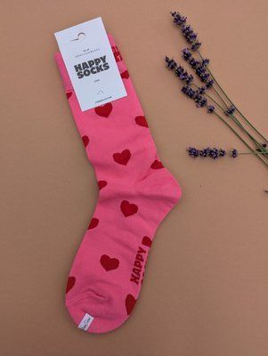Шкарпетки жіночі Happy Socks рожеві Серце демісезонні фото
