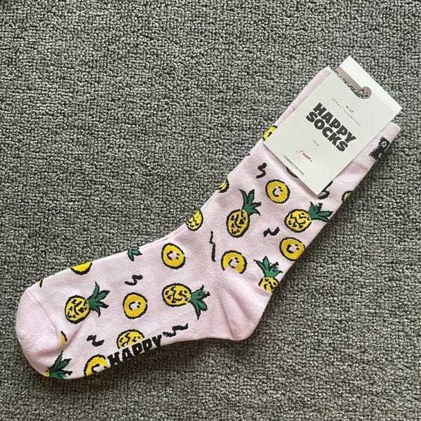 Шкарпетки жіночі Happy Socks рожеві Ананаси демісезонні фото