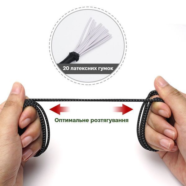 Тонкі гумові шнурки для взуття чорні з сірою крапкою 1 пара фото