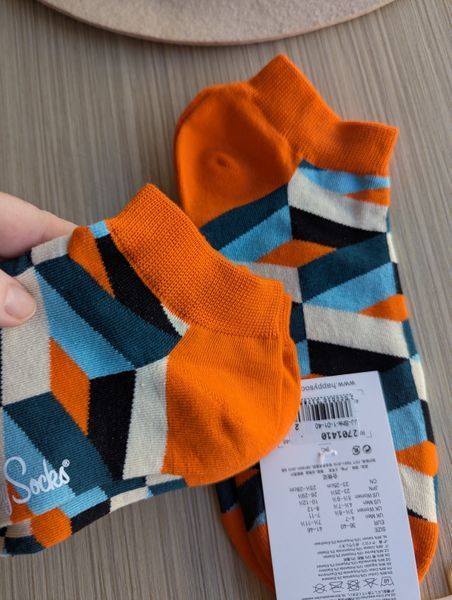 Шкарпетки короткі чоловічі Happy Socks помаранчеві Лабіринт демісезонні фото