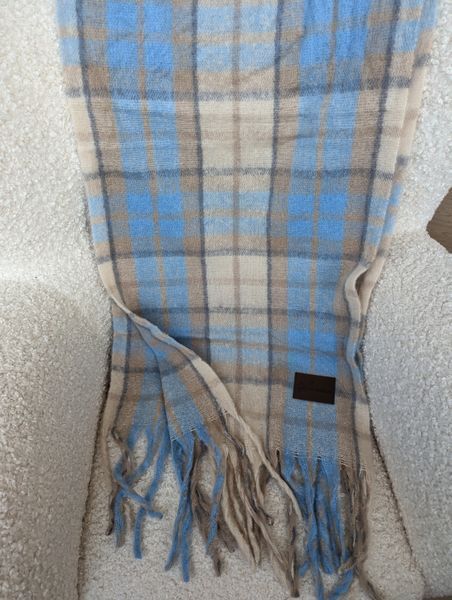 Жіночий зимовий шарф Fashion блакитний/бежевий 48x190 см фото