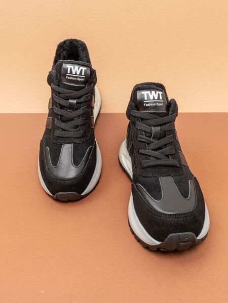 Утеплені жіночі кросівки черевики Fashion FD23772 чорні натуральна шкіра фото