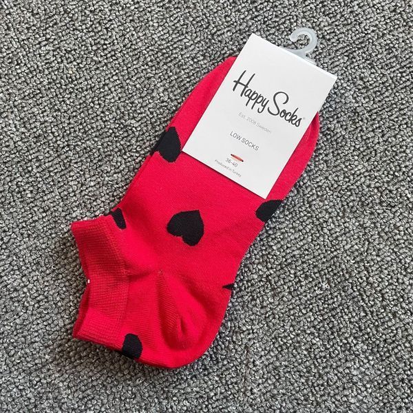 Шкарпетки короткі жіночі Happy Socks червоні Heart демісезонні фото