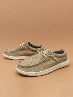 Чоловічі мокасини Comfort 8802 бежеві текстильні фото