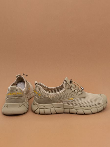 Чоловічі кросівки літні Fashion 2602 бежеві сітка фото
