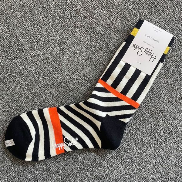 Шкарпетки жіночі Happy Socks чорно-білі Смужки демісезонні фото