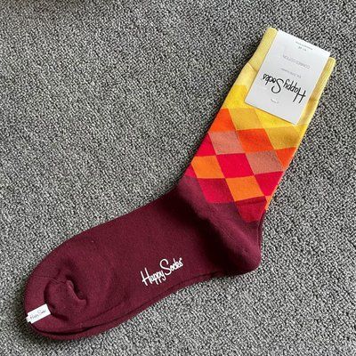 Шкарпетки чоловічі Happy Socks коричневі Ромб демісезонні фото