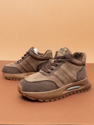 Утеплені жіночі кросівки черевики Fashion FD23772-1 коричневі натуральна шкіра фото