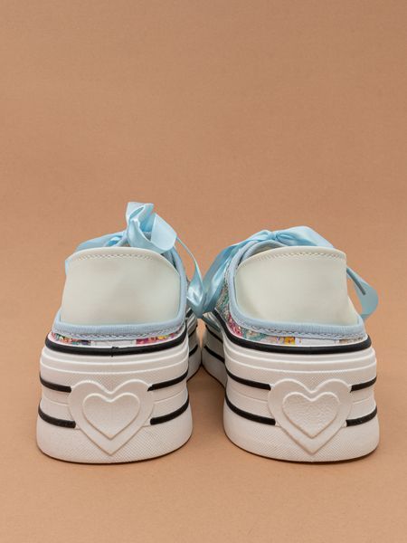 Жіночі кросівки кеди Fashion BR609 блакитні на платформі фото