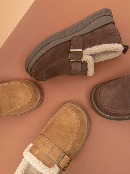 Жіночі зимові черевики угги Leathershoes 5557 бежеві натуральна замша фото