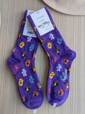 Шкарпетки жіночі Happy Socks фіолетові Ведмежата демісезонні фото