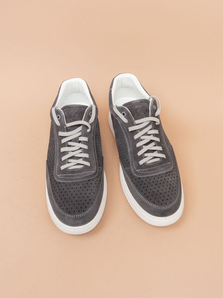 Чоловічі кросівки з перфорацією Clubshoes KD2n сірі натуральна шкіра фото