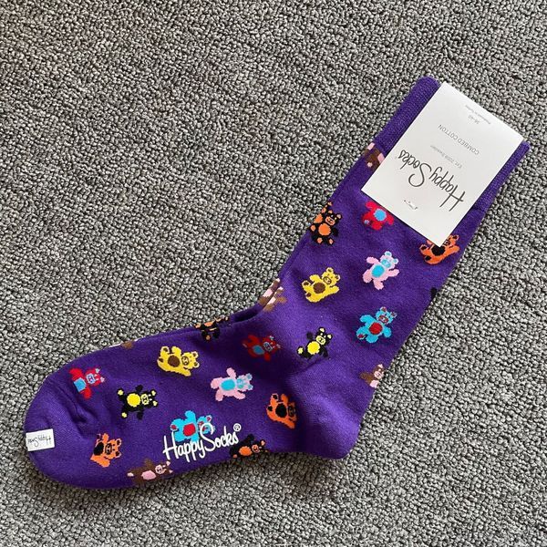 Шкарпетки жіночі Happy Socks фіолетові Ведмежата демісезонні фото