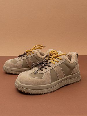 Жіночі зимові черевики кросівки Fashion R6103 бежеві натуральна замша фото