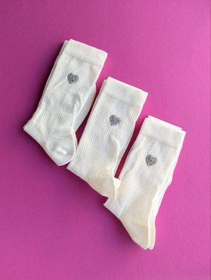 Шкарпетки жіночі D.L Sock білі Сердечко демісезонні фото