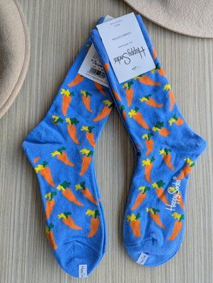 Шкарпетки жіночі Happy Socks сині Морква демісезонні фото