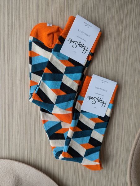 Шкарпетки чоловічі Happy Socks Геометрія демісезонні фото