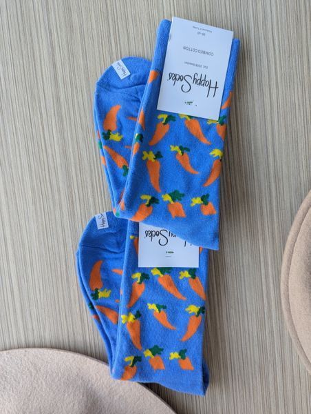 Шкарпетки жіночі Happy Socks сині Морква демісезонні фото