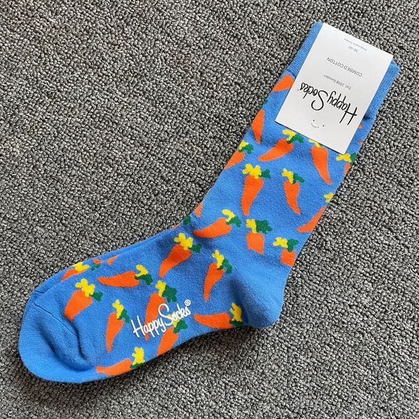 Шкарпетки жіночі Happy Socks сині Морква демісезонні фото